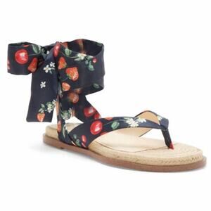 Jessica Simpson Abramo Berry Ribbon Sandal In Navy Size 6 New